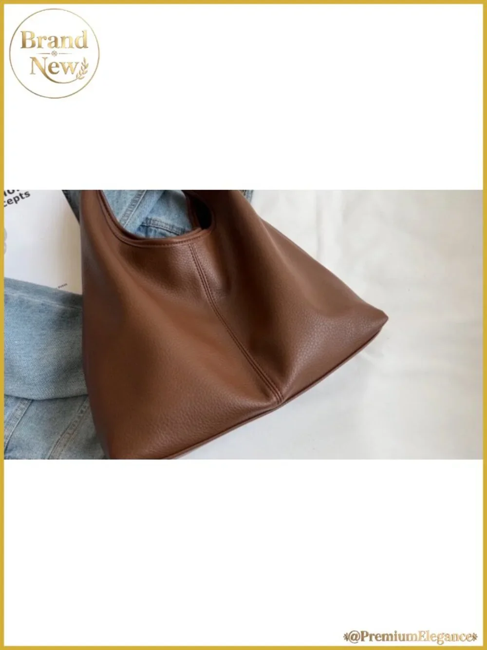 Women's Slouchy Hobo Tote Bag Set PU Leather Shoulder Handbag 2pcs Work Purse